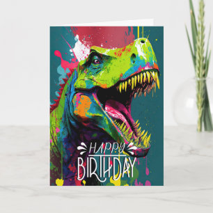 Anniversaire Dinosaur Bleu enfants Carte Jurassiqu
