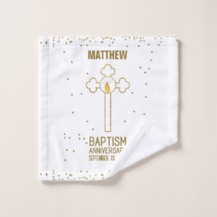 Anniversaire du Baptême Croix d'or personnalisée