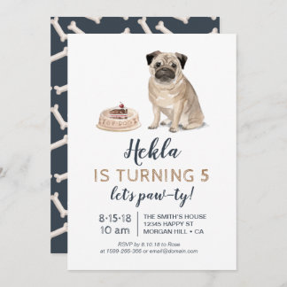 Anniversaire du chien chiot, pie-ty ! Invitation