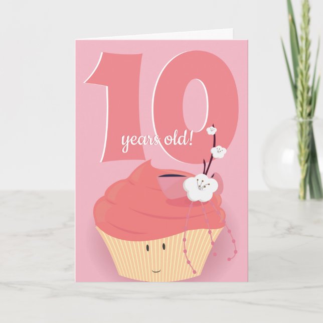 Anniversaire du Cupcake rose | Carte d'anniversair (Devant)