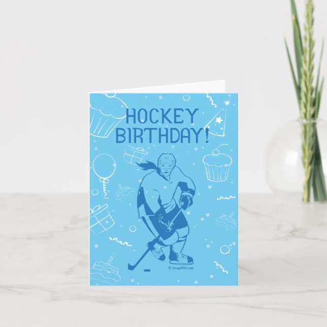 Anniversaire du hockey ! Carte de voeux - Femme (Devant)
