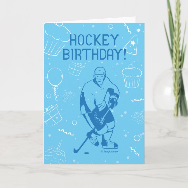 Anniversaire du hockey ! Carte de voeux - Homme (Devant)