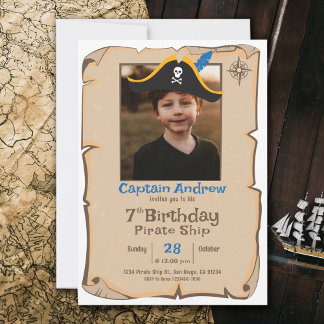 Anniversaire du Pirate | Photo Invitation Annivers