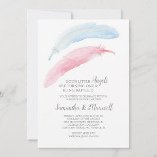 Anniversaire et baptême Petite Invitation d'ange