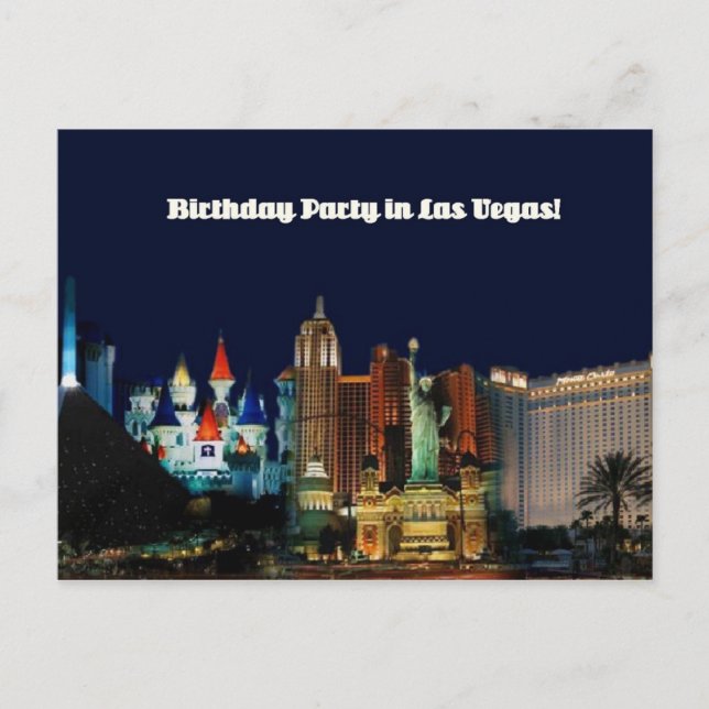 Anniversaire fête à Las Vegas Carte postale (Devant)