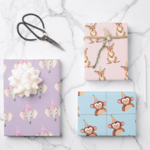 Anniversaire fête animal thème cadeau papier envel