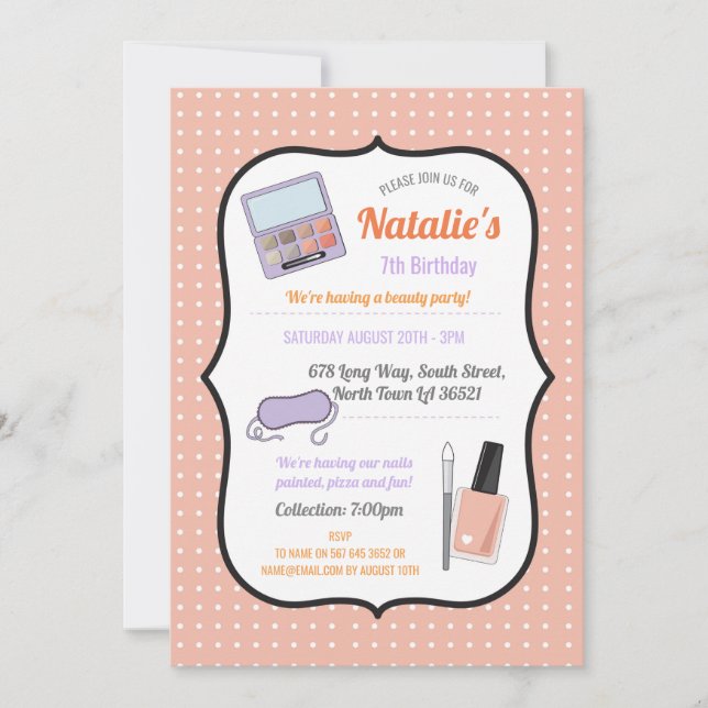 Anniversaire Fête Invitation Beauté Anniversaire N (Devant)