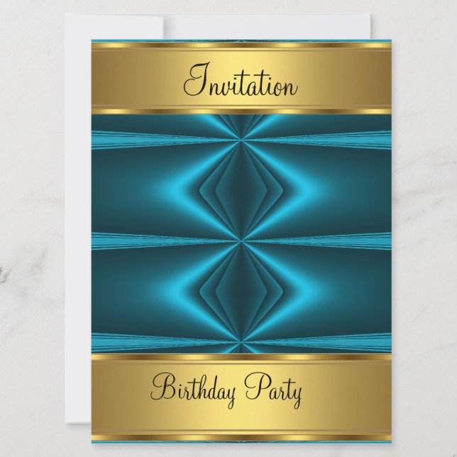 Anniversaire Fête Invitation Or Fête Anniversaire (Devant)