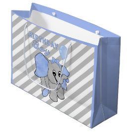 Anniversaire Garçon Bleu Bébé Eléphant Grand sac c