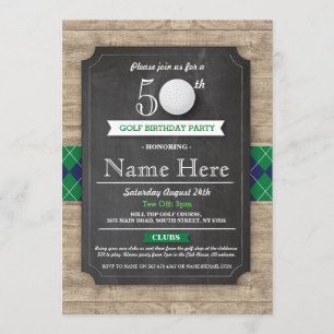 Anniversaire Golf Ball 40e 50e 60e Invitation