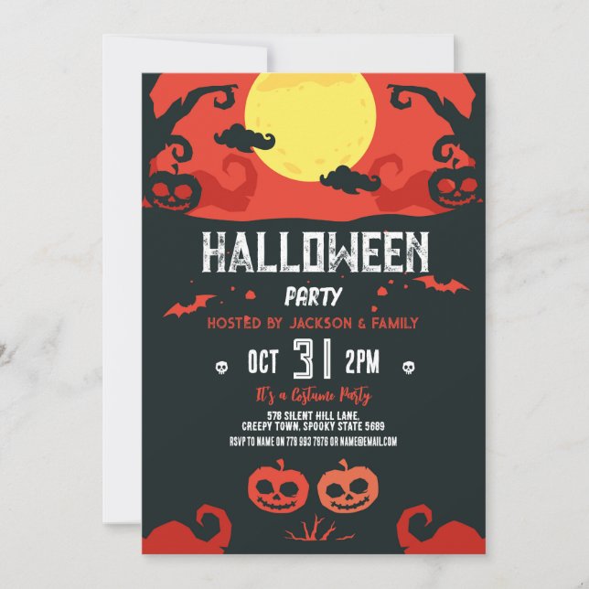 Anniversaire Halloween Citrouille Party Invitation (Devant)