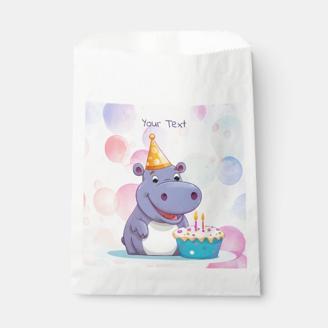 Anniversaire Hippo Favoriser les sacs (Devant)