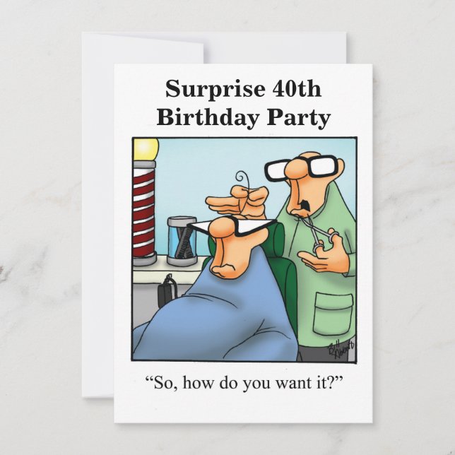 Anniversaire Humour Surprise Fête Invitations Pour (Devant)