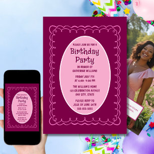 Anniversaire Invitation de fête Tout âge Main Maro