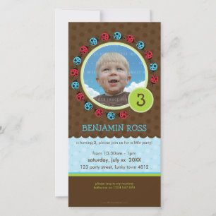 ANNIVERSAIRE INVITATION PHOTOCARD :: ladybird circ