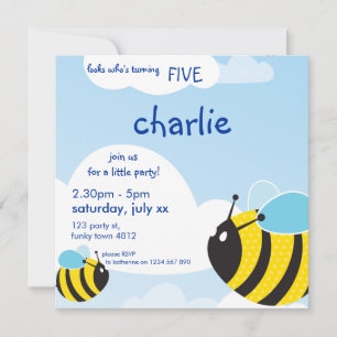 ANNIVERSAIRE INVITATIONS :: abeilles dans le ciel