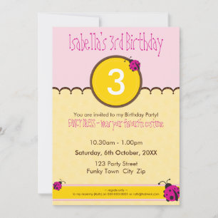 ANNIVERSAIRE INVITATIONS : ladybird 1P