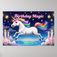 Anniversaire Magie poster Whimsical unicorne art d