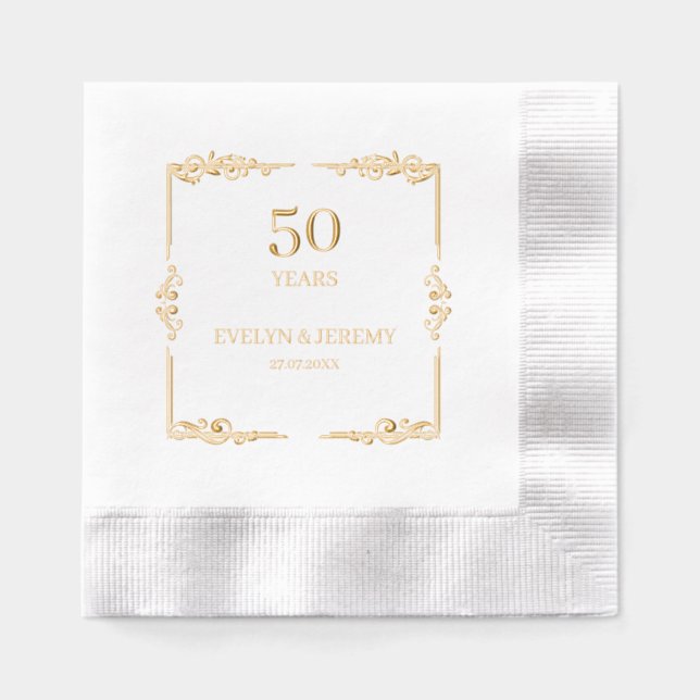Anniversaire Mariage Art Nouveau élégant (Recto)