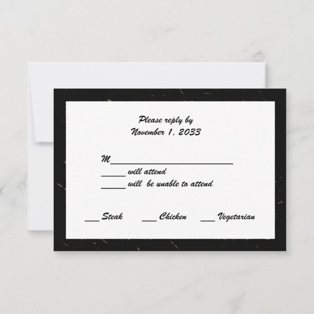 Anniversaire Mariage d'or Cartes RSVP Spectres d'o (Dos)