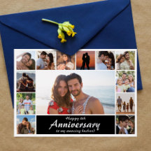 Anniversaire Mariage moderne photo Collage carte à