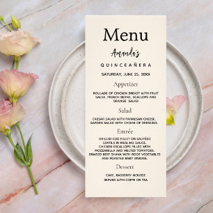 Anniversaire Menu beige photo faits amusants
