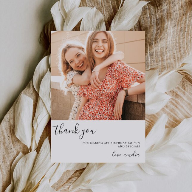Anniversaire Merci Carte photo | Remerciements pou (Birthday Thank You Photo Card | Wedding Thank You)