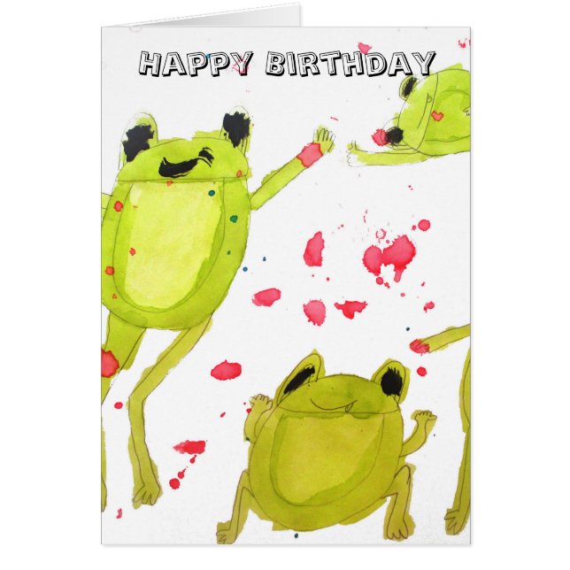 Anniversaire mignon d'illustration de grenouille (Devant)