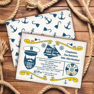Anniversaire Nautique Old Sailor Invitations