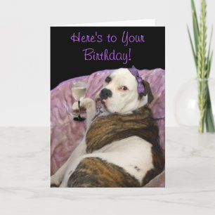 Anniversaire Olde English Bulldogge carte de voeux