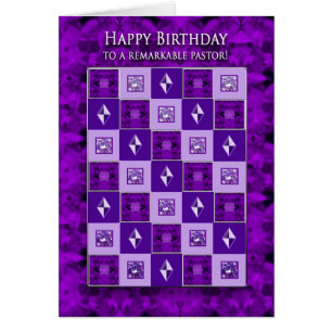 Anniversaire, Pasteur, Purple/Argent Motifs Abstra