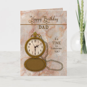 Anniversaire Père Papa Pocket Watch et carte à cha