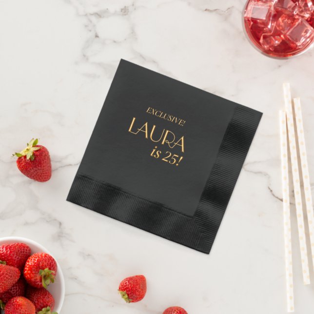 Anniversaire Personnalisé Foil moderne serviettes  (Insitu (Fraise))