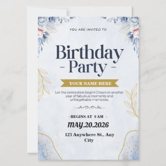 Anniversaire personnalisé invitation surprise anni