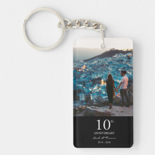 Anniversaire personnalisé photo mariage chic noir