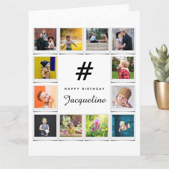 Anniversaire Photo Collage Modèle N'Importe Quel N (Petite plante)