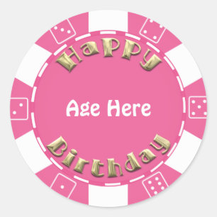 Anniversaire Poker puce ajouter âge autocollant