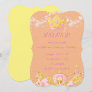 ANNIVERSAIRE PRINCESS INVITATION PEACH COULEUR