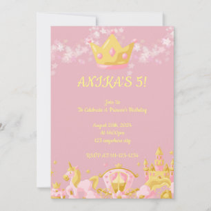 ANNIVERSAIRE PRINCESS INVITATION PEACH COULEUR