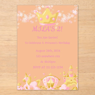 ANNIVERSAIRE PRINCESS INVITATION PEACH COULEUR
