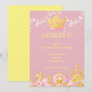 ANNIVERSAIRE PRINCESS INVITATION PEACH COULEUR