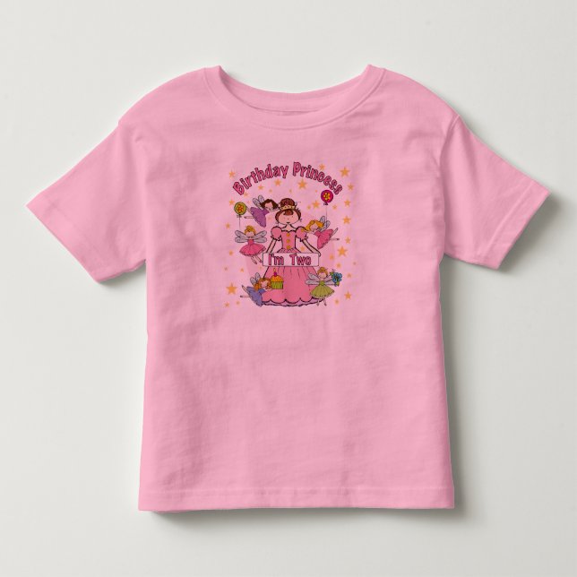 Anniversaire Princesse Je suis deux t-shirts et ca (Devant)