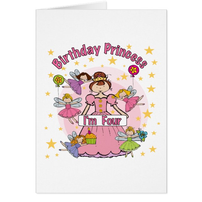 Anniversaire Princesse Je suis quatre t-shirts et  (Devant)