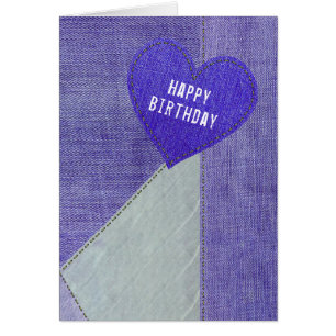 Anniversaire Purple Denim Heart