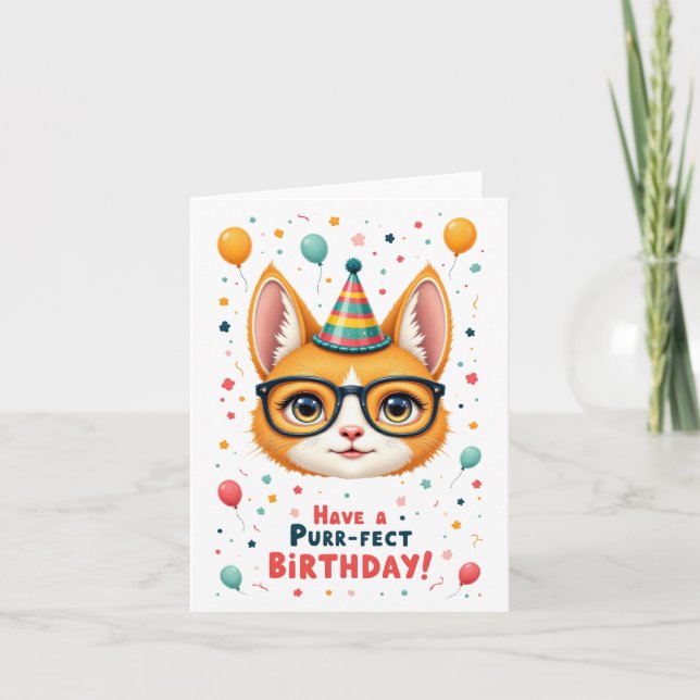 Anniversaire Purr-fect !" Carte d'anniversaire de  (Devant)