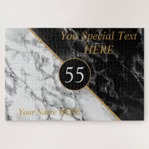 Anniversaire Puzzle Par Année Texte Noir Blanc Mar