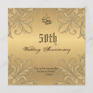 Anniversaire Religieux Croix anneaux Invitations