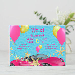 Anniversaire rose Bassh Party Invitation