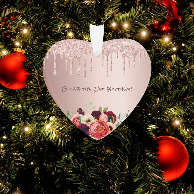 Anniversaire rose or parties scintillant gouttes d (Créateur téléchargé)