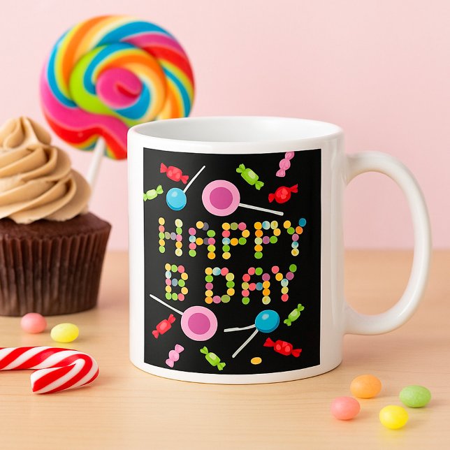 Anniversaire Salutation bougies Café Mug (Créateur téléchargé)